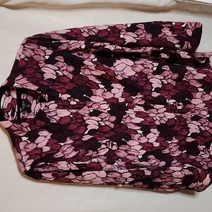 Talbots Multi Print Purple/Pink Button Up Blouse. Fall, Tunic, Casual LgP